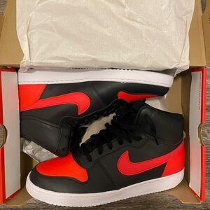 BRAND NEW! Mens 11.5 Nike Ebernon Mid black red-white
